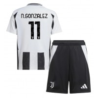 Maglia Calcio Juventus Nicolas Gonzalez #11 Prima Divisa Bambino 2024-25 Manica Corta (+ pantaloncini)